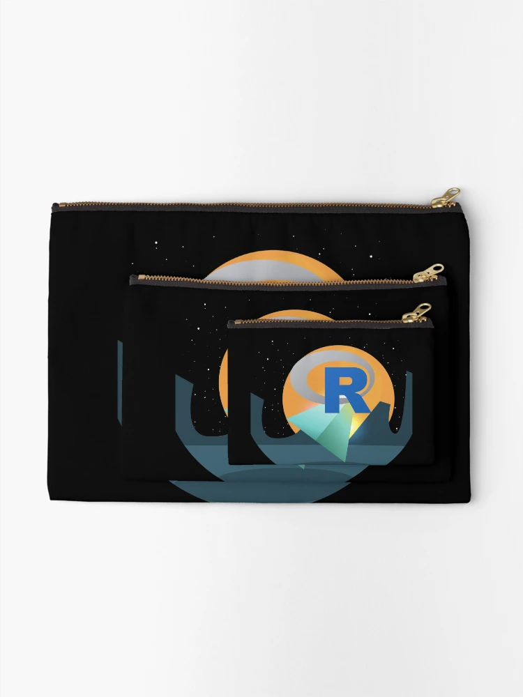 Thumbnail 2 of 4, Zipper Pouch, R programming language R logo designed and sold by Birdhead.
