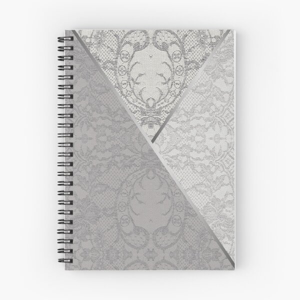 Item preview, Chic Grey Silver Minimal Geometric Floral Lace Pattern designed and sold by LaceySkies.