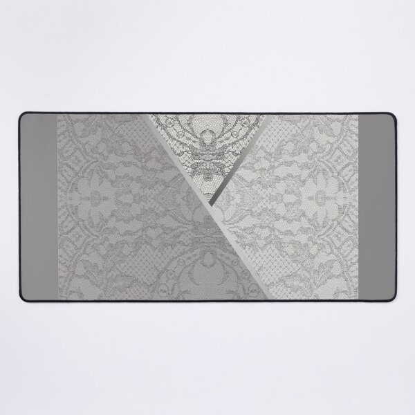 Artikelvorschau, Chic Grey Silver Minimal Geometric Floral Lace Pattern entworfen und verkauft von LaceySkies.