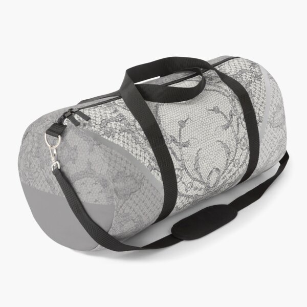 Artikelvorschau, Chic Grey Silver Minimal Geometric Floral Lace Pattern  entworfen und verkauft von LaceySkies.