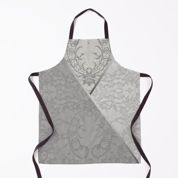 Item preview, Chic Grey Silver Minimal Geometric Floral Lace Pattern designed and sold by LaceySkies.