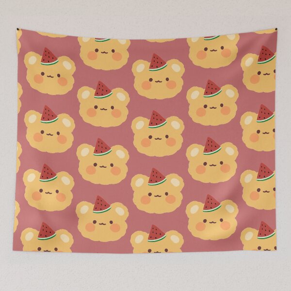 Item preview, Minimalist Cute Cartoon Bear With Watermelon designed and sold by ViolettLight.