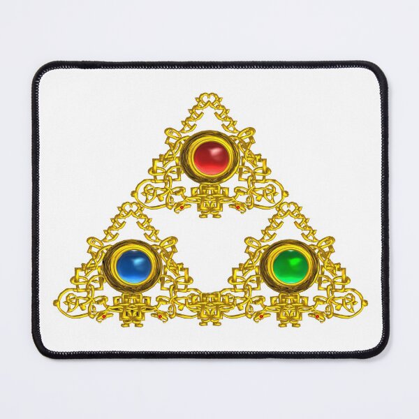 Item preview, MAGIC ELFIC TALISMAN /GOLD TRIANGLE WITH GEMSTONES IN WHITE designed and sold by BulganLumini.