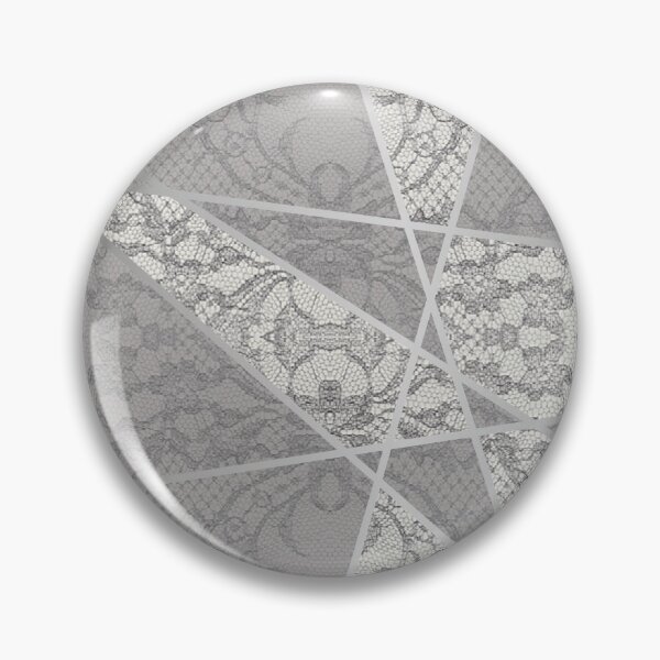 Item preview, Chic Grey Silver Minimal Geometric Floral Lace Pattern  designed and sold by LaceySkies.