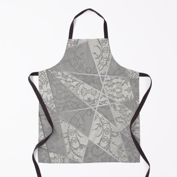 Item preview, Chic Grey Silver Minimal Geometric Floral Lace Pattern designed and sold by LaceySkies.