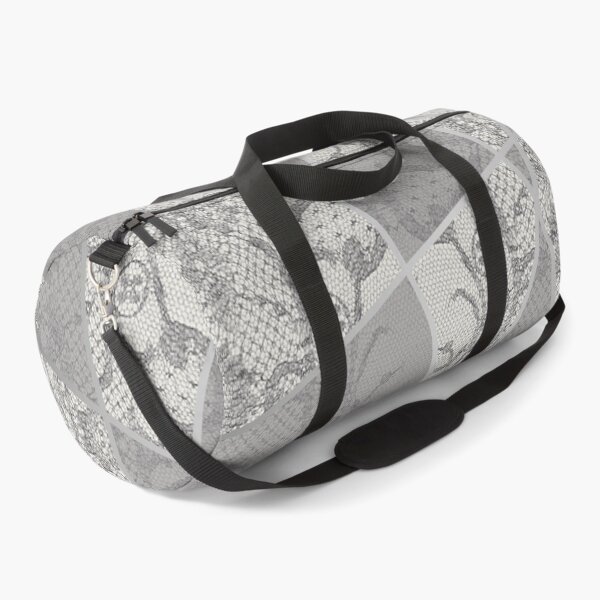 Item preview, Chic Grey Silver Minimal Geometric Floral Lace Pattern  designed and sold by LaceySkies.