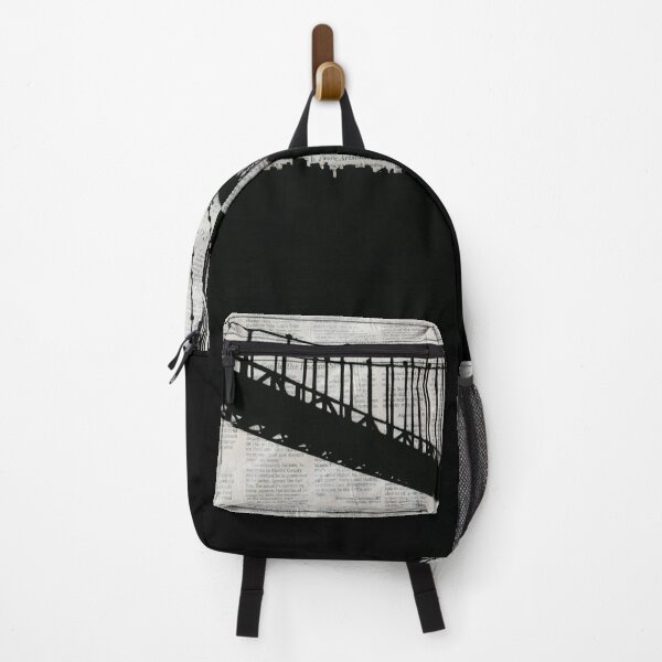 Item preview, Paper City , Newspaper Bridge Collage, cutout black white print illustration designed and sold by Amanda Irene.