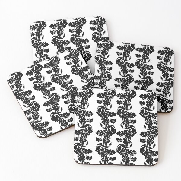 Item preview, Ornamental, floral, leaves, vines, lines, pattern, black and white designed and sold by Svitac.