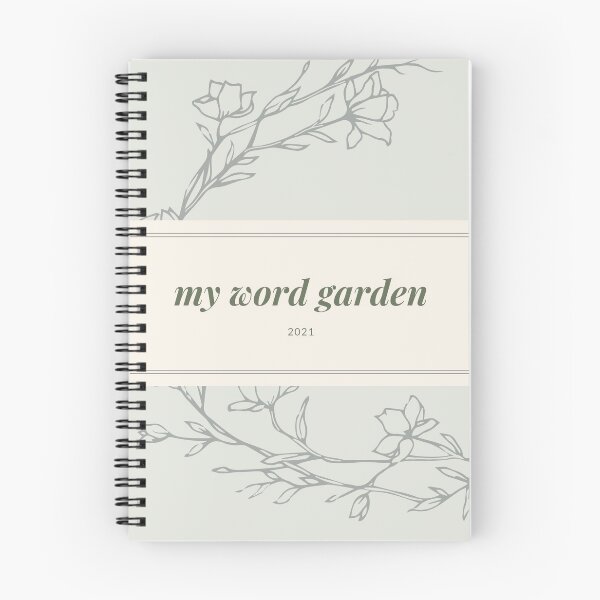 Item preview, word garden writer's journal | soft green aesthetic designed and sold by Rebecca Mix.