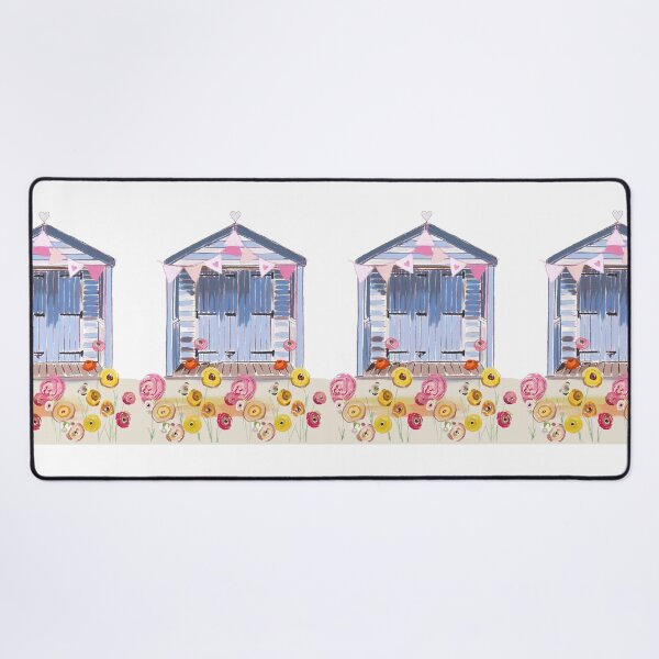 Item preview, Beach Hut with flowers & bunting designed and sold by Leatextileart.