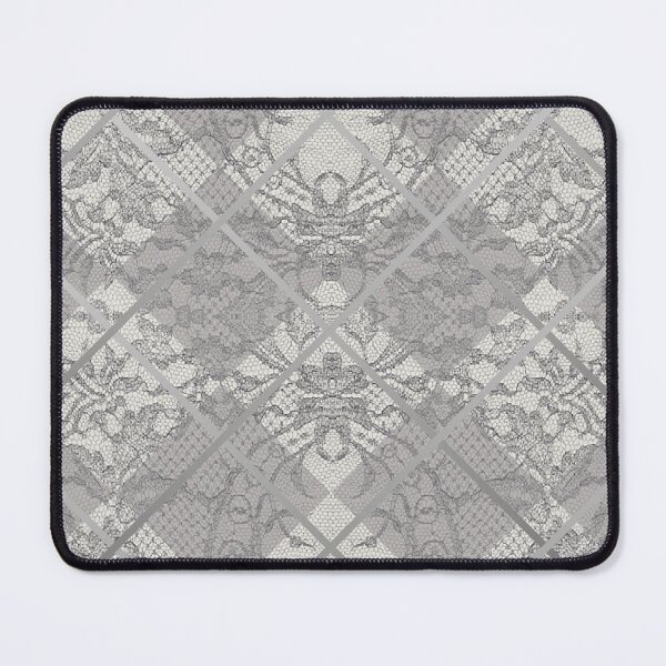 Item preview, Chic Grey Silver Minimal Geometric Floral Lace Pattern designed and sold by LaceySkies.