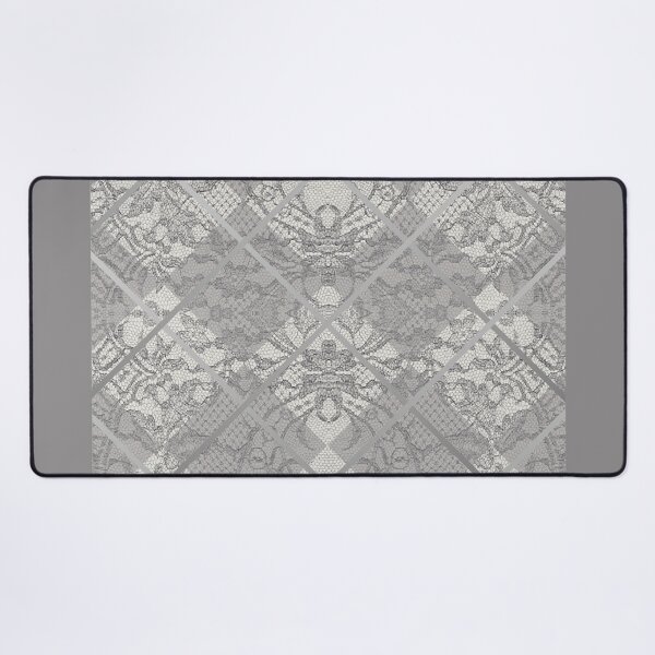 Artikelvorschau, Chic Grey Silver Minimal Geometric Floral Lace Pattern  entworfen und verkauft von LaceySkies.