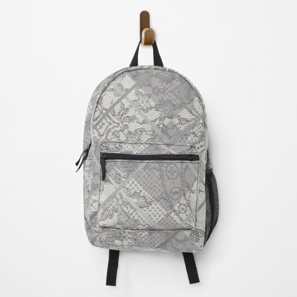 Item preview, Chic Grey Silver Minimal Geometric Floral Lace Pattern designed and sold by LaceySkies.