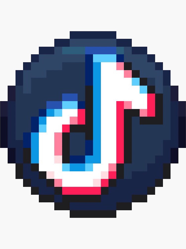 Pixel Tiktok Logo Sticker For Sale By Aladdinpixelart Redbubble