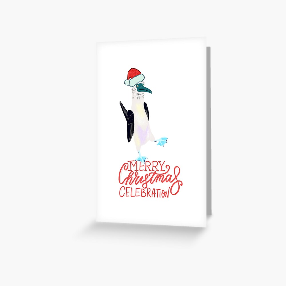 Blue footed booby Santa | Greeting Card