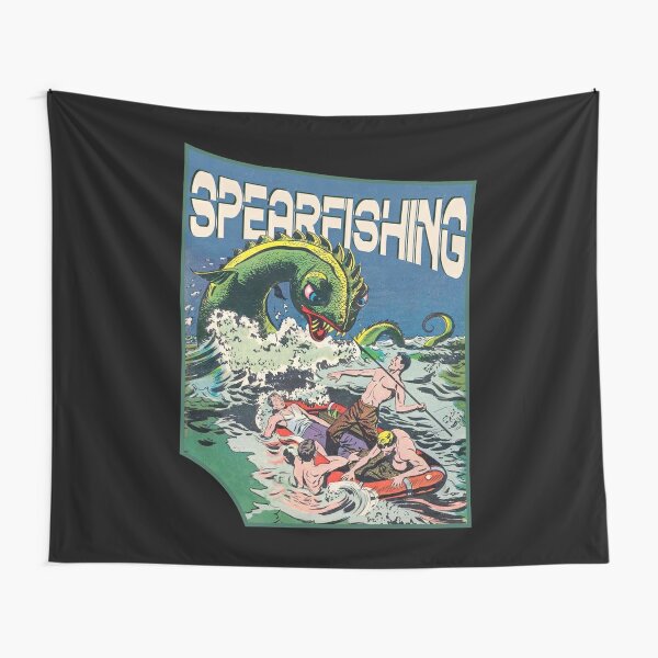 Vintage Spearfishing Spear Fishing Ocean Sea Monster Retro Horror Poster  Gift | Sticker