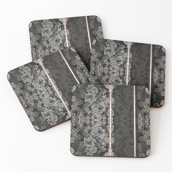 Item preview, Chic Black Rosegold Minimal Geometric Floral Lace Pattern  designed and sold by LaceySkies.