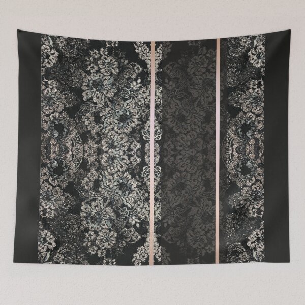 Item preview, Chic Black Rosegold Minimal Geometric Floral Lace Pattern  designed and sold by LaceySkies.