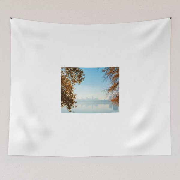 Item preview, Delicious autumn park overlooking the silhouettes of skyscrapers designed and sold by Sergieiev.
