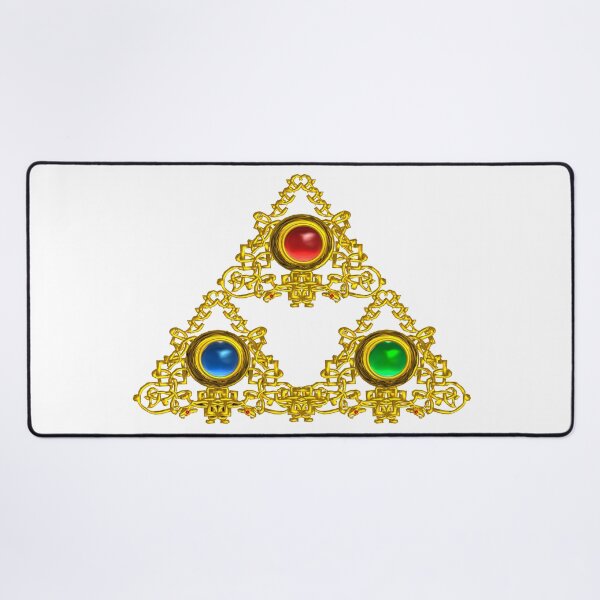 Item preview, MAGIC ELFIC TALISMAN /GOLD TRIANGLE WITH GEMSTONES IN WHITE designed and sold by BulganLumini.