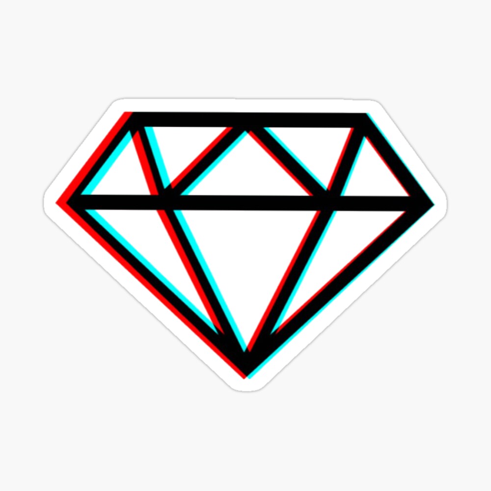 3D Diamond  Sticker for Sale by Caitlin Perry  Tumblr stickers, Sticker  decor, Cool stickers