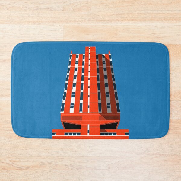 Item preview, Wrexham Police Station, UK Print, Brutalist, Brutalism, Architecture, Orange Print, Blue Print designed and sold by sketchingarchi.