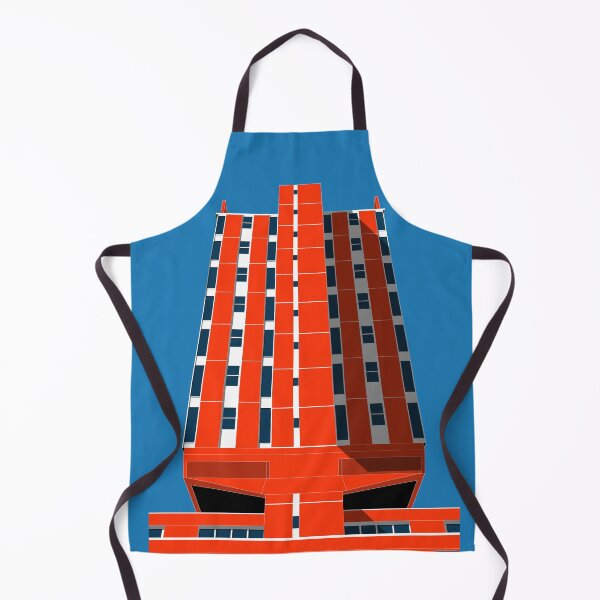 Item preview, Wrexham Police Station, UK Print, Brutalist, Brutalism, Architecture, Orange Print, Blue Print designed and sold by sketchingarchi.