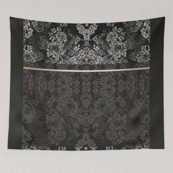 Item preview, Chic Black Rosegold Minimal Geometric Floral Lace Pattern  designed and sold by LaceySkies.