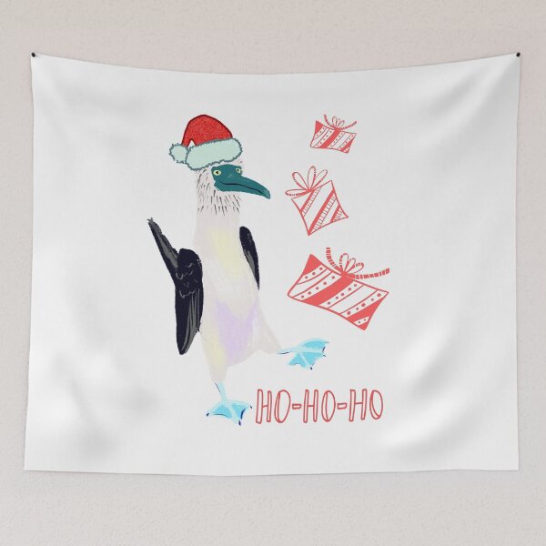 Item preview, Blue footed booby Santa ho ho ho designed and sold by orangerinka.