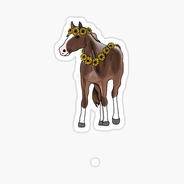 Horse with sunflowers  Sticker
