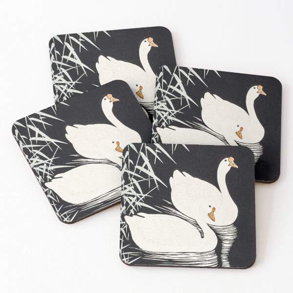 Item preview, Gansos chinos blancos nadando por juncos (1928) de Ohara Koson designed and sold by Yeldiz.