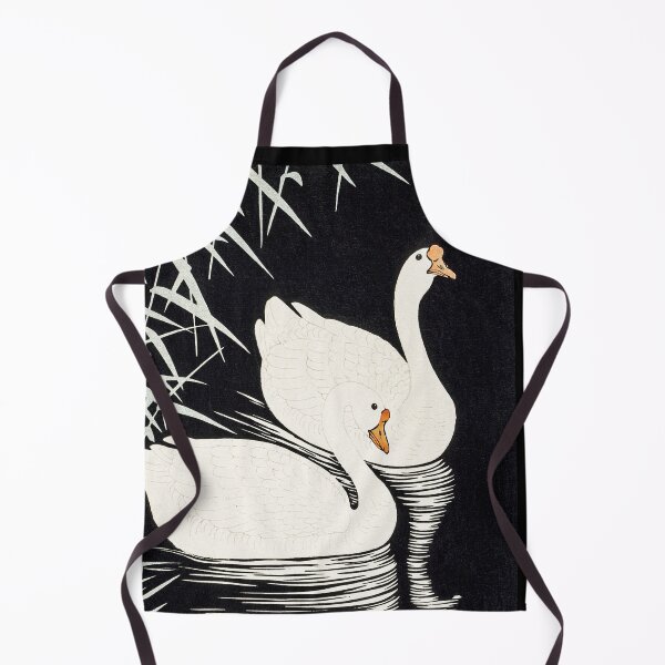 Item preview, White Chinese Geese Swimming By Reeds (1928) By Ohara Koson designed and sold by Yeldiz.