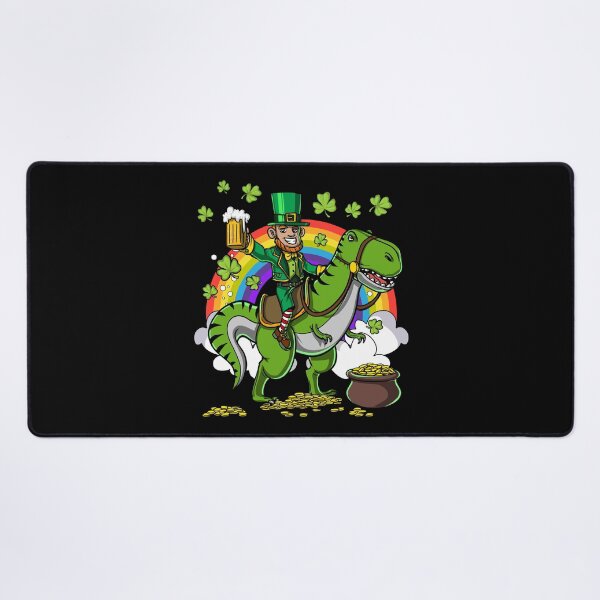 Item preview, Leprechaun Riding T-Rex Dinosaur designed and sold by underheaven.