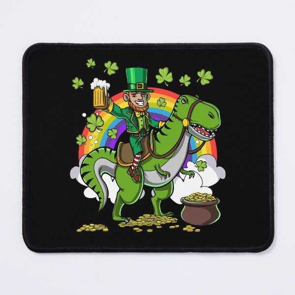 Item preview, Leprechaun Riding T-Rex Dinosaur designed and sold by underheaven.