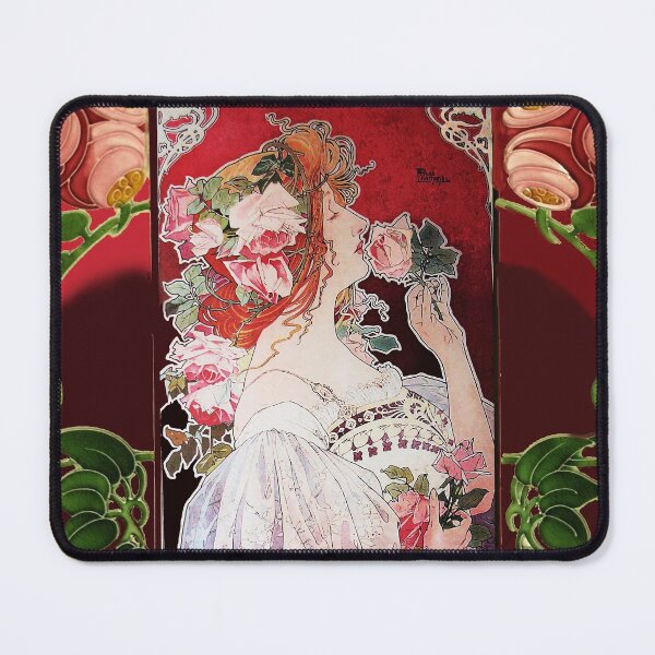 Item preview, LADY WITH ROSES Art Nouveau Woman Portrait designed and sold by BulganLumini.