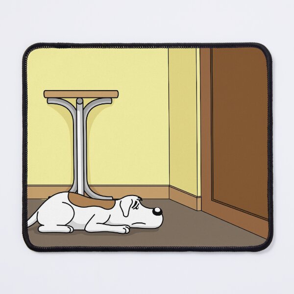Item preview, Illustration of a sad dog with longing waiting for his owner to get home. Item for institutional and veterinary materials designed and sold by LucianoCosmo.