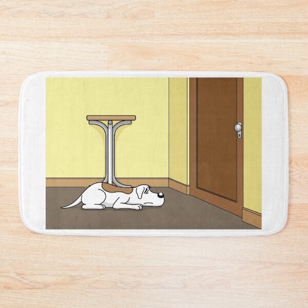 Item preview, Illustration of a sad dog with longing waiting for his owner to get home. Item for institutional and veterinary materials designed and sold by LucianoCosmo.