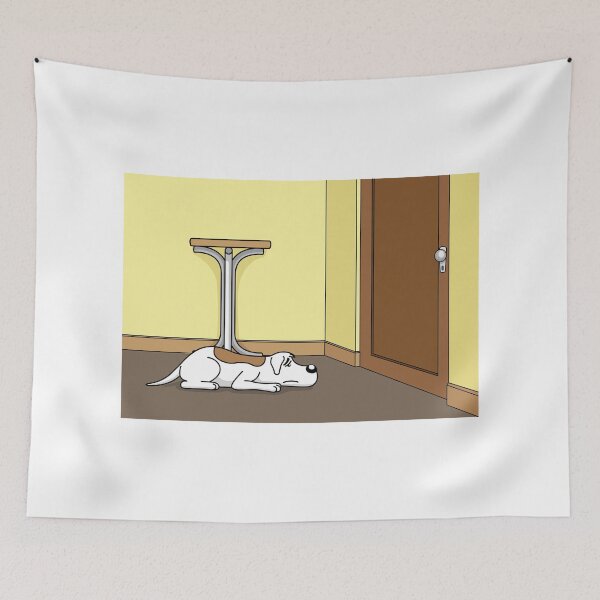 Item preview, Illustration of a sad dog with longing waiting for his owner to get home. Item for institutional and veterinary materials designed and sold by LucianoCosmo.