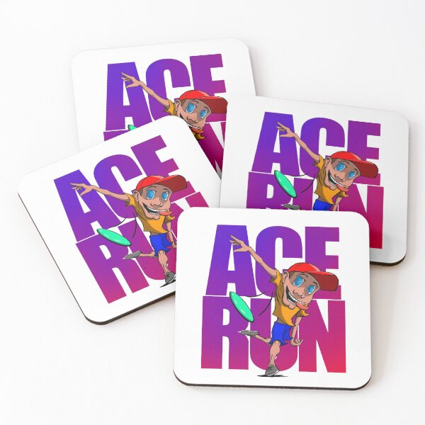 Artikelvorschau, Ace Run Guy Lila und Rot entworfen und verkauft von DiscGolfArt.