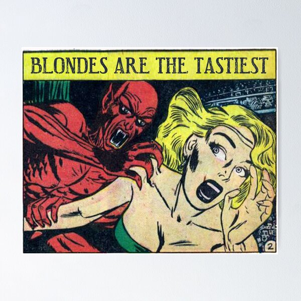 Item preview, Vintage Dracula Vampire Tasty Blonde Spooky Retro Horror Poster Gift designed and sold by TheAplus.