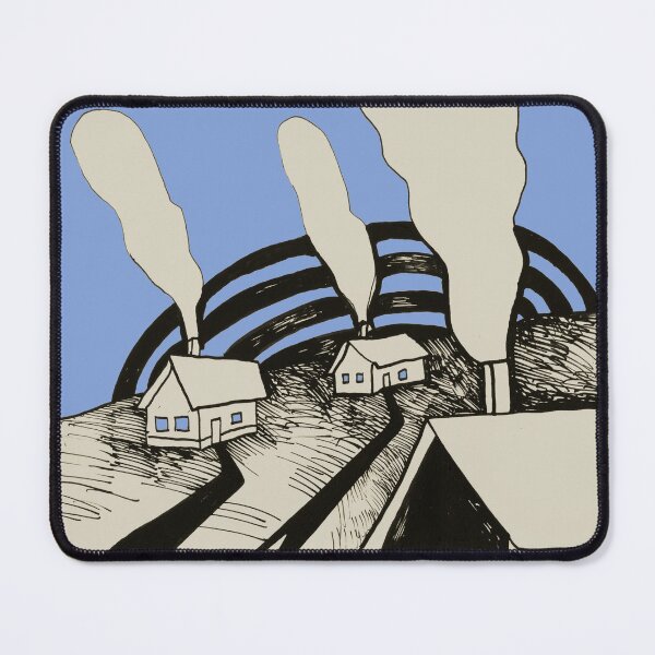 Item preview, 3 Houses 2 Road 3 Smokes - beige and blue designed and sold by Istvan Ocztos.
