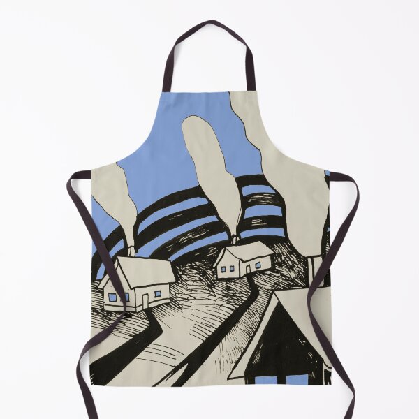 Item preview, 3 Houses 2 Road 3 Smokes - beige and blue designed and sold by Istvan Ocztos.