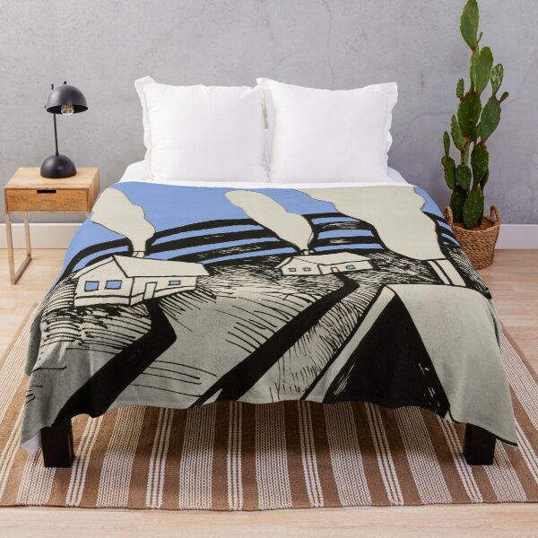 Item preview, 3 Houses 2 Road 3 Smokes - beige and blue designed and sold by Istvan Ocztos.