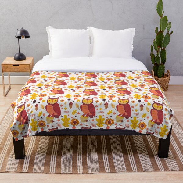 Item preview, Seamless Pattern of Cute Autumn Owl designed and sold by pearl-carnation.