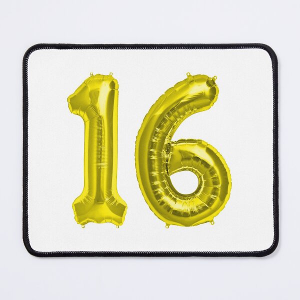 Item preview, Yellow Gold 16th Birthday Metallic Helium Balloons Numbers designed and sold by Birthdates.
