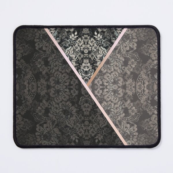 Item preview, Chic Black Rosegold Minimal Geometric Floral Lace Pattern designed and sold by LaceySkies.