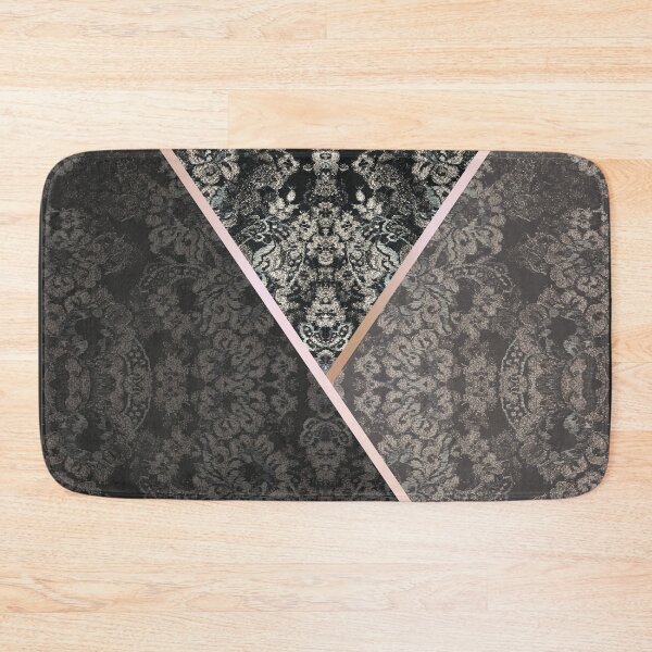 Item preview, Chic Black Rosegold Minimal Geometric Floral Lace Pattern  designed and sold by LaceySkies.