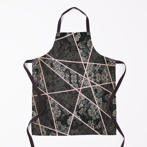 Item preview, Chic Black Rosegold Minimal Geometric Floral Lace Pattern designed and sold by LaceySkies.