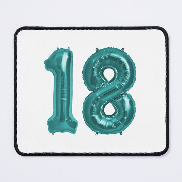 Item preview, Aqua Blue 18th Birthday Metallic Helium Balloons Numbers designed and sold by Birthdates.