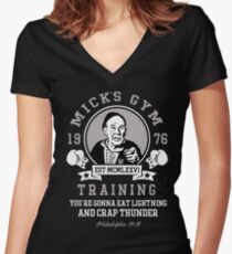Mick's Gym Women's Fitted V-Neck T-Shirt